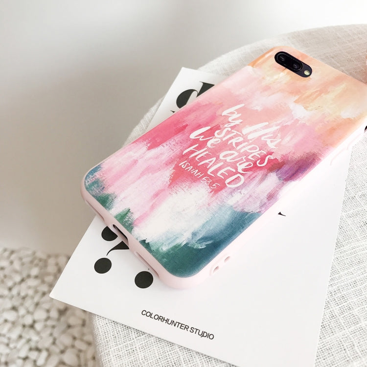 For iPhone 8 Plus & 7 Plus IMD BY HIS STRIPES WE ARE HEALED Letters Pattern Soft Protective Back Case