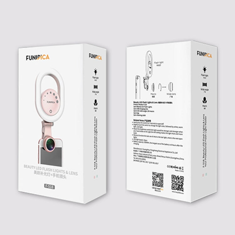 Live Broadcast Selfie Light Beauty LED Flash Light + Phone Lens, for Studio Recording, Live Broadcast, Live Show, KTV, etc.