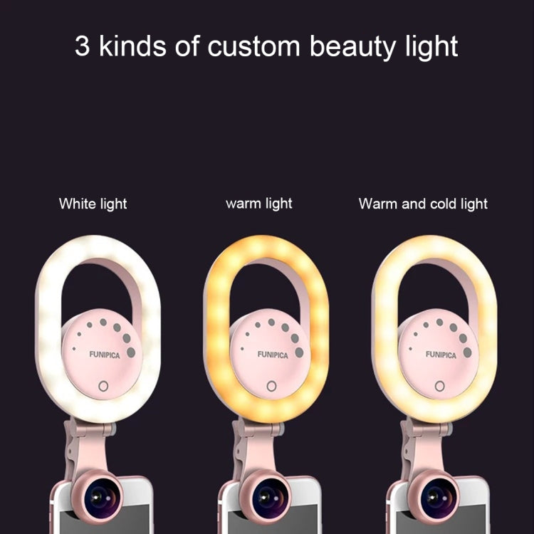 Live Broadcast Selfie Light Beauty LED Flash Light + Phone Lens, for Studio Recording, Live Broadcast, Live Show, KTV, etc.
