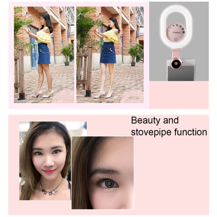 Live Broadcast Selfie Light Beauty LED Flash Light + Phone Lens, for Studio Recording, Live Broadcast, Live Show, KTV, etc.