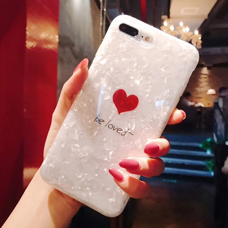 For iPhone 8 Plus & 7 Plus IMD Red Love Heart Pattern Protective Back Case Cover