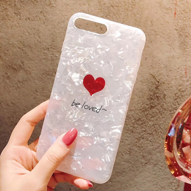 For iPhone 8 Plus & 7 Plus IMD Red Love Heart Pattern Protective Back Case Cover