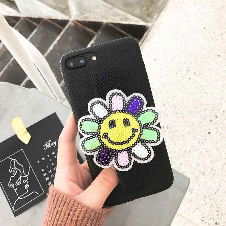 For iPhone 8 Plus & 7 Plus Protective Back Case Cover with Sunflower Wristband
