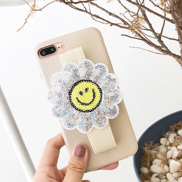 For iPhone 8 Plus & 7 Plus Protective Back Case Cover with Sunflower Wristband