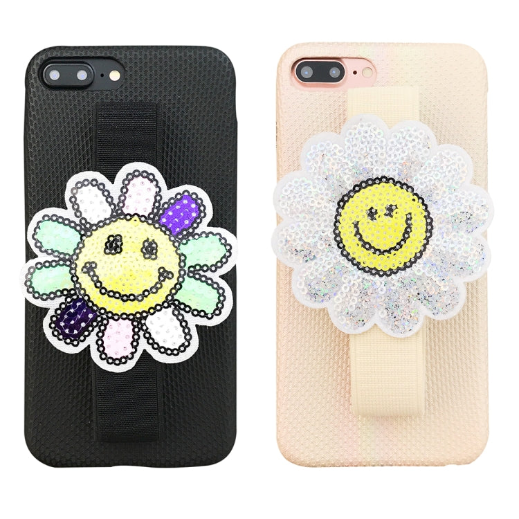 For iPhone 8 Plus & 7 Plus Protective Back Case Cover with Sunflower Wristband