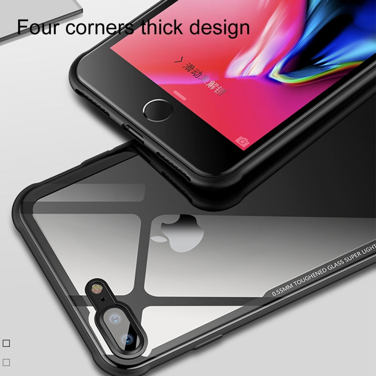 CAFELE for iPhone 8 Plus & 7 Plus TPU + Tempered Glass Shockproof Protective Back Cover Case