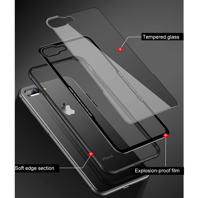 CAFELE for iPhone 8 Plus & 7 Plus TPU + Tempered Glass Shockproof Protective Back Cover Case