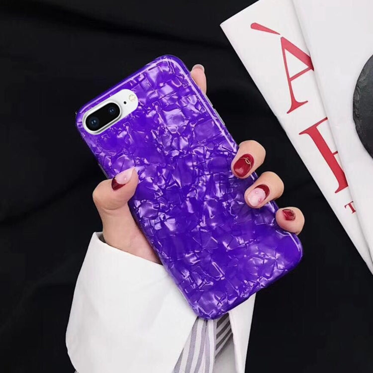 For iPhone 8 Plus & 7 Plus IMD Purple Shell Pattern Protective Back Case Cover