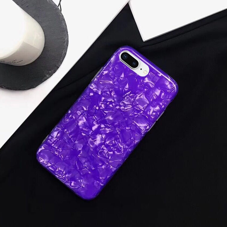 For iPhone 8 Plus & 7 Plus IMD Purple Shell Pattern Protective Back Case Cover