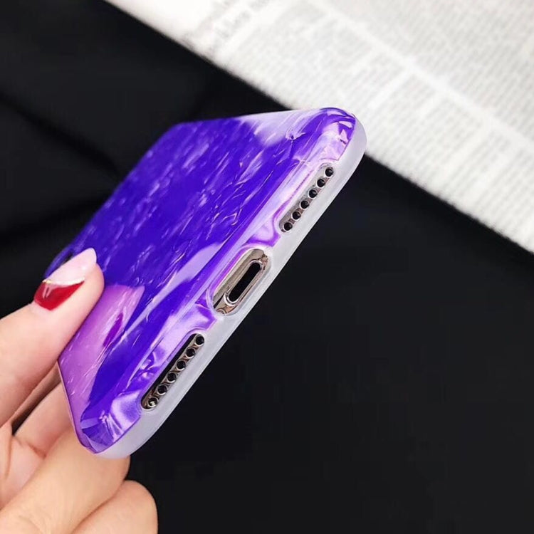For iPhone 8 Plus & 7 Plus IMD Purple Shell Pattern Protective Back Case Cover