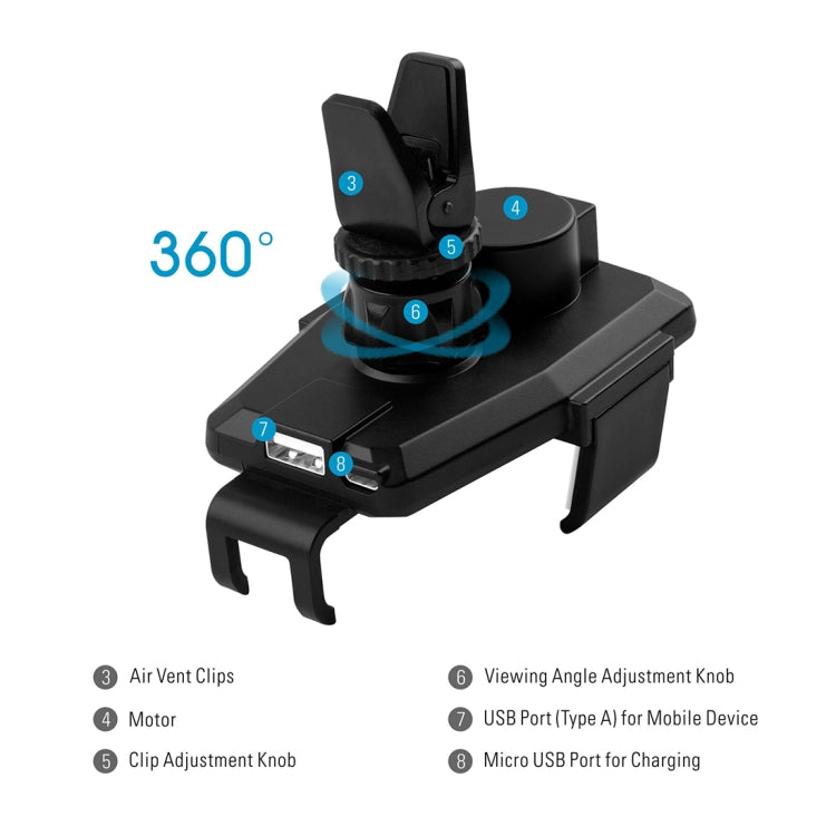 Car Air Outlet Mount DC 5V 2A USB Ports Adjustable Angle Knob Bracket Phone Holder, For iPhone, Samsung, LG, HTC, Huawei and other 2.3-3.5 inch Smartphones