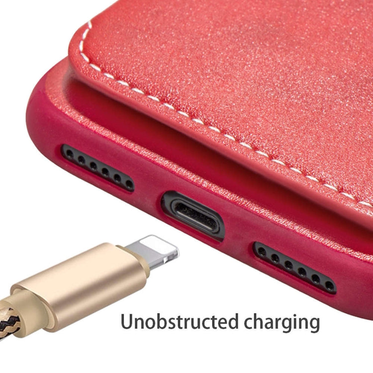 Simple Leather Texture TPU Magnetic Leather Case for iPhone 8 Plus & 7 Plus & 6 Plus, with Holder & Card Slots & Wallet