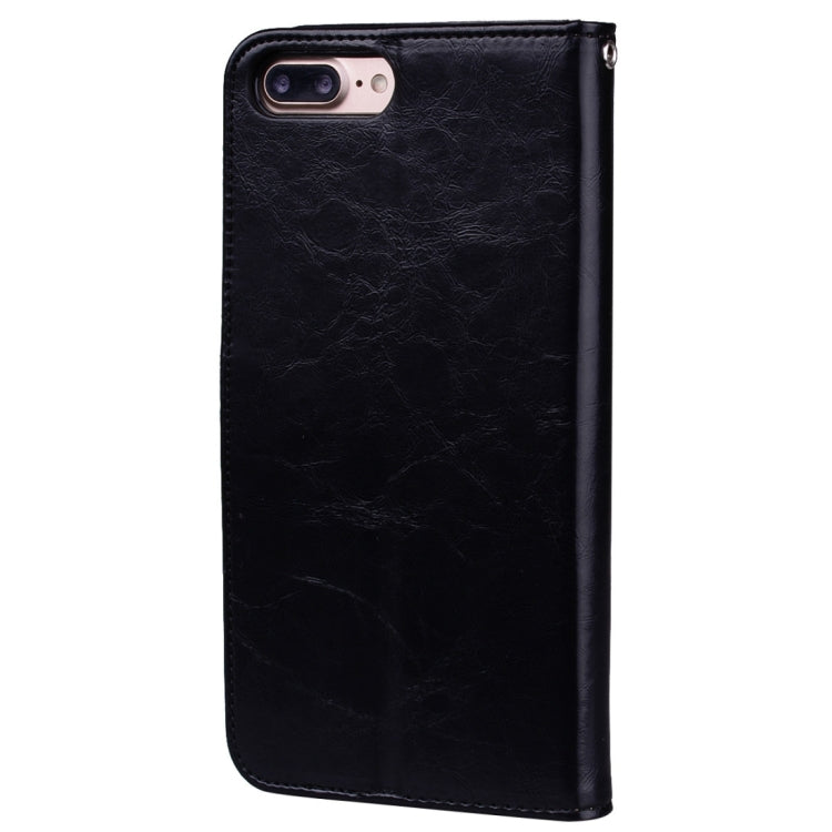 For iPhone 8 Plus & 7 Plus Business Style Oil Wax Texture Horizontal Flip Leather Case with Holder & Card Slots & Wallet