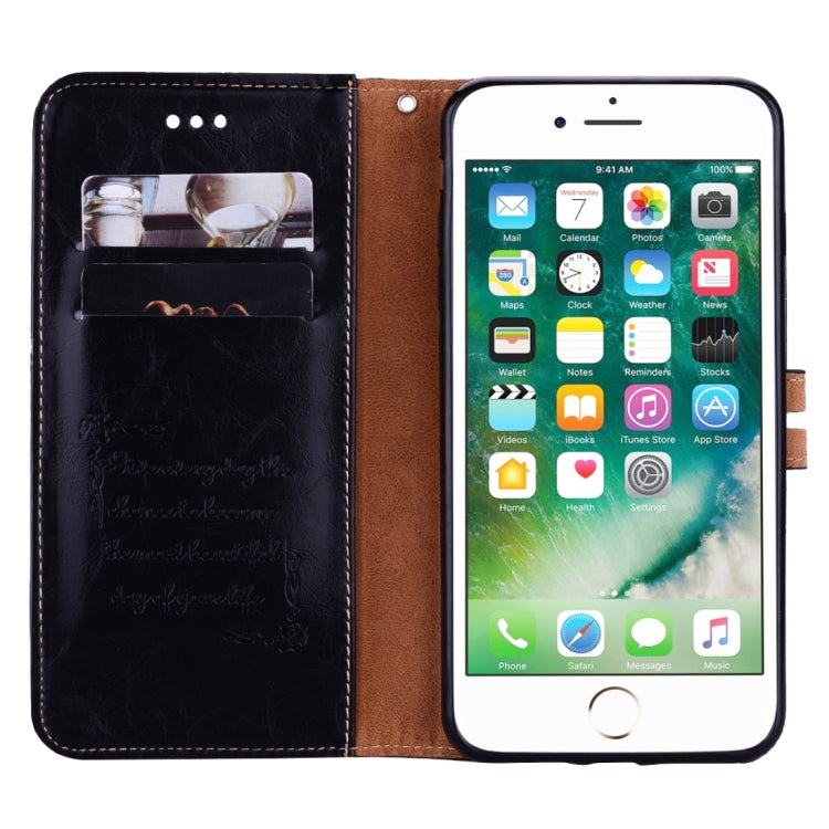 For iPhone 8 Plus & 7 Plus Business Style Oil Wax Texture Horizontal Flip Leather Case with Holder & Card Slots & Wallet