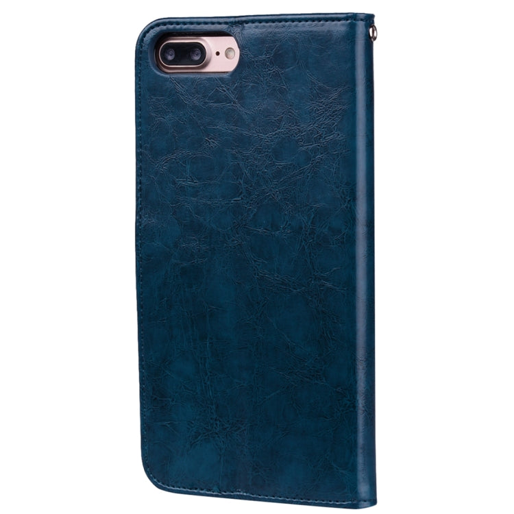 For iPhone 8 Plus & 7 Plus Business Style Oil Wax Texture Horizontal Flip Leather Case with Holder & Card Slots & Wallet