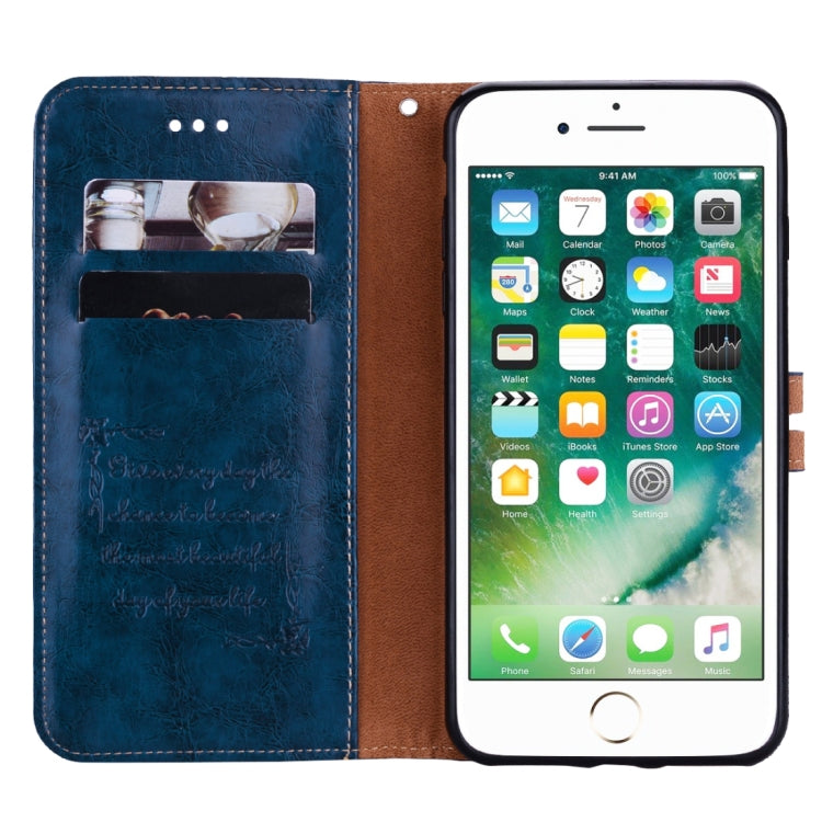 For iPhone 8 Plus & 7 Plus Business Style Oil Wax Texture Horizontal Flip Leather Case with Holder & Card Slots & Wallet