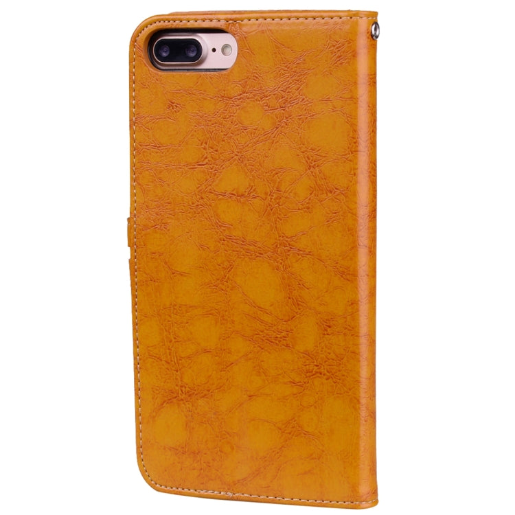 For iPhone 8 Plus & 7 Plus Business Style Oil Wax Texture Horizontal Flip Leather Case with Holder & Card Slots & Wallet