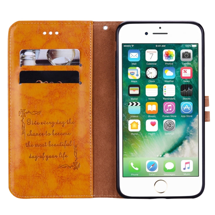 For iPhone 8 Plus & 7 Plus Business Style Oil Wax Texture Horizontal Flip Leather Case with Holder & Card Slots & Wallet