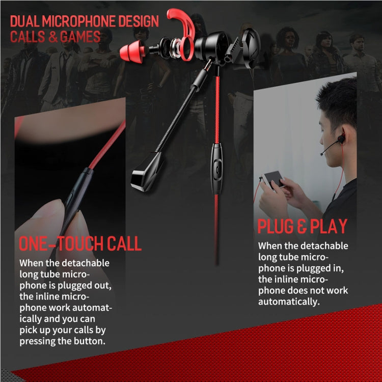 Rock Space Mufree G2 Gaming Earphone with Mic & 3.5mm Jack Plug & Play, For PS4, Smartphone, Laptop