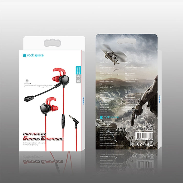 Rock Space Mufree G2 Gaming Earphone with Mic & 3.5mm Jack Plug & Play, For PS4, Smartphone, Laptop