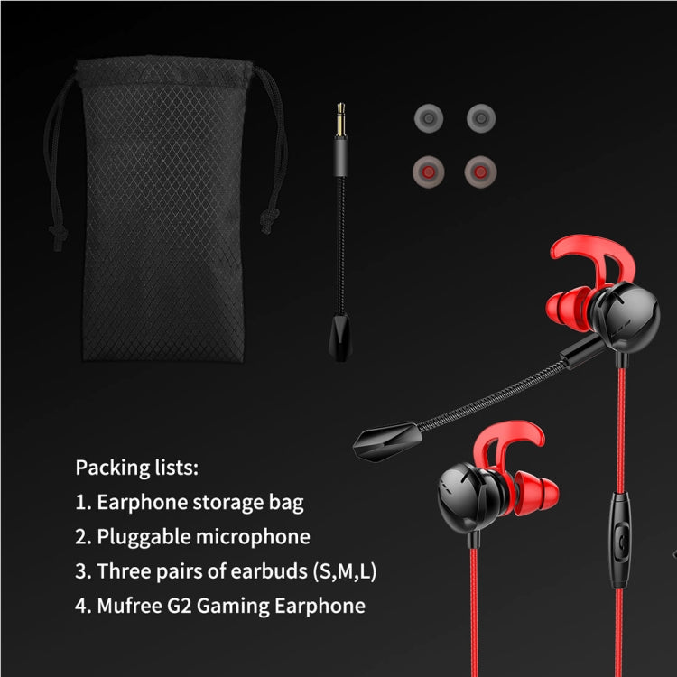 Rock Space Mufree G2 Gaming Earphone with Mic & 3.5mm Jack Plug & Play, For PS4, Smartphone, Laptop
