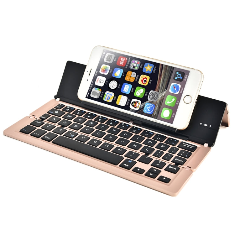 BlueFinger F18 3-Foldable Aluminum Alloy Bluetooth Keyboard with Holder for iOS, Android, Microsoft