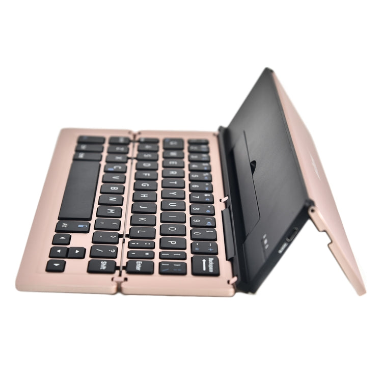 BlueFinger F18 3-Foldable Aluminum Alloy Bluetooth Keyboard with Holder for iOS, Android, Microsoft