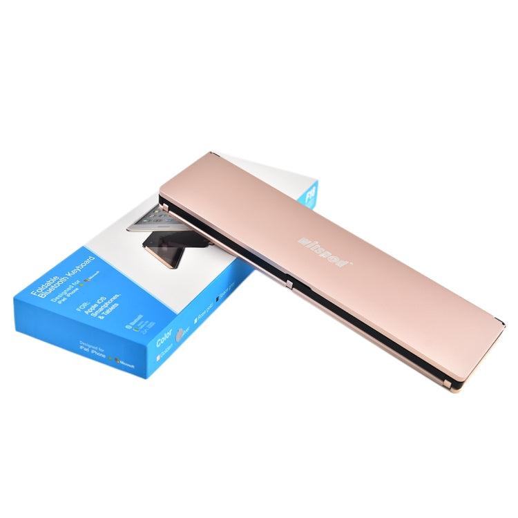 BlueFinger F18 3-Foldable Aluminum Alloy Bluetooth Keyboard with Holder for iOS, Android, Microsoft