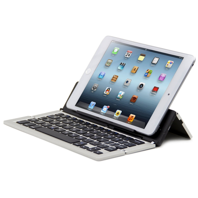 BlueFinger F18 3-Foldable Aluminum Alloy Bluetooth Keyboard with Holder for iOS, Android, Microsoft