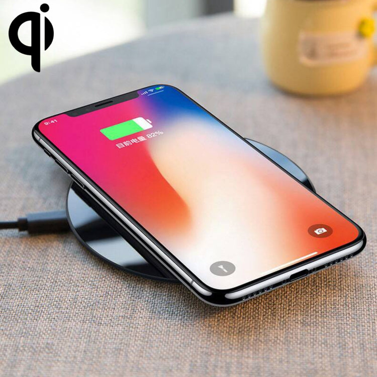 HAMTOD HM6 5W Fast Charging ABS Pad Qi Standard Wireless Charger, For iPhone, Galaxy, Huawei, Xiaomi, LG, HTC and Other QI Standard Smart Phones(Black)