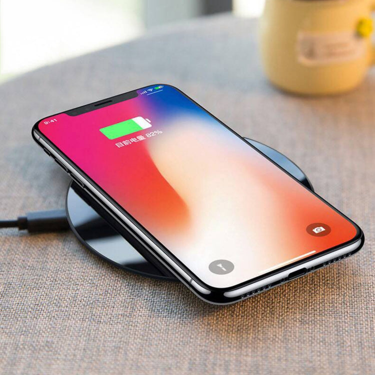 HAMTOD HM6 5W Fast Charging ABS Pad Qi Standard Wireless Charger, For iPhone, Galaxy, Huawei, Xiaomi, LG, HTC and Other QI Standard Smart Phones(Black)