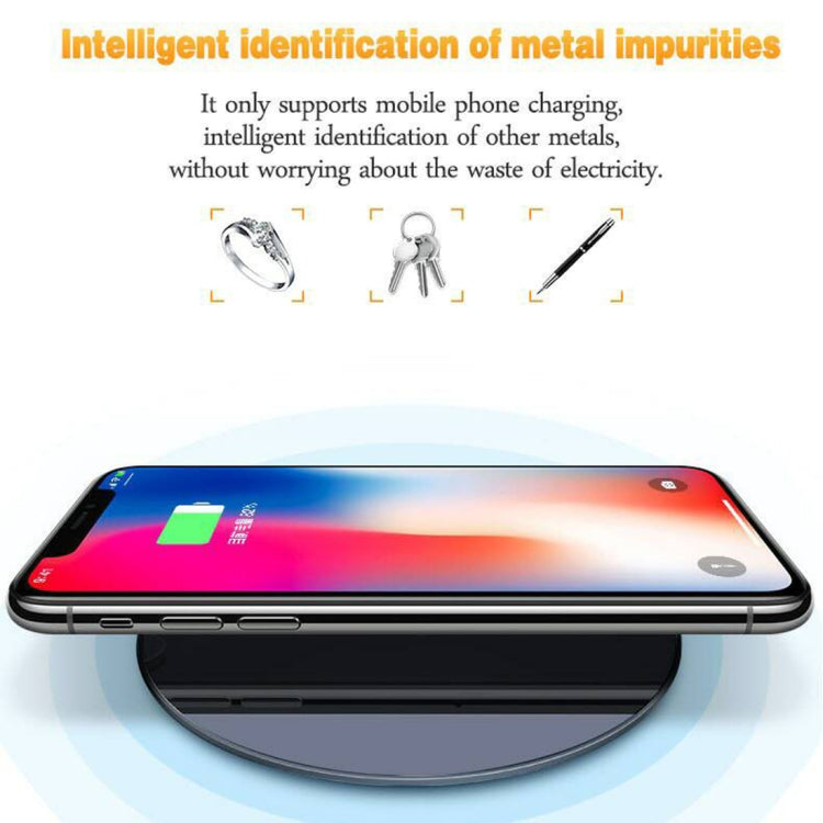 HAMTOD HM6 5W Fast Charging ABS Pad Qi Standard Wireless Charger, For iPhone, Galaxy, Huawei, Xiaomi, LG, HTC and Other QI Standard Smart Phones(Black)