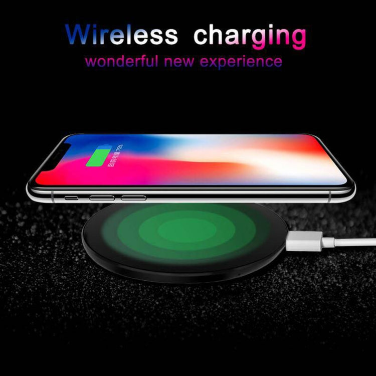 HAMTOD HM6 5W Fast Charging ABS Pad Qi Standard Wireless Charger, For iPhone, Galaxy, Huawei, Xiaomi, LG, HTC and Other QI Standard Smart Phones(Black)