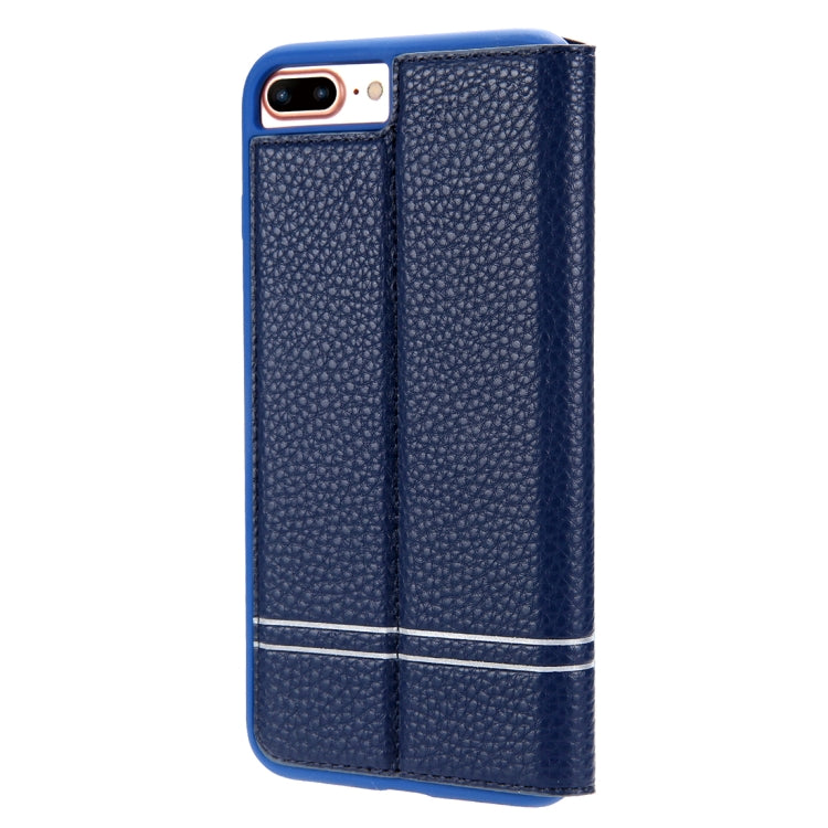 For iPhone 8 Plus & 7 Plus Litchi Texture Horizontal Flip Leather Case with Holder & Card Slots