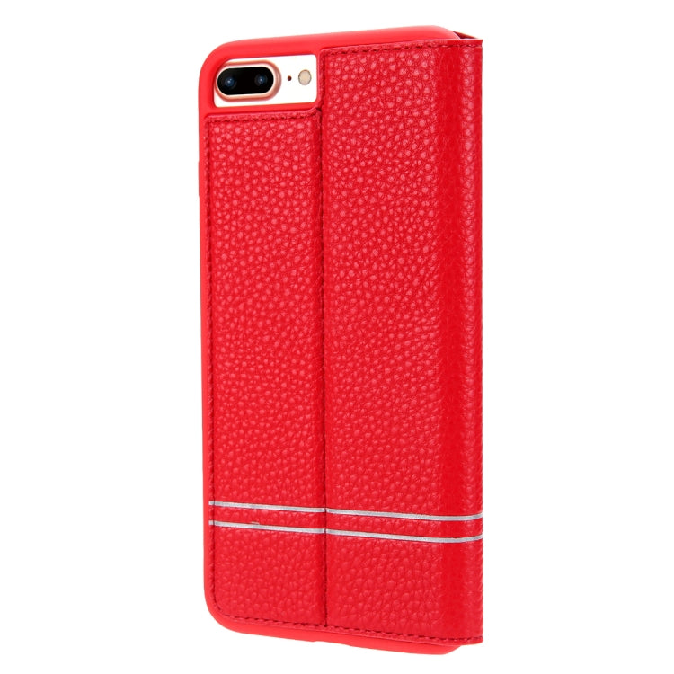 For iPhone 8 Plus & 7 Plus Litchi Texture Horizontal Flip Leather Case with Holder & Card Slots