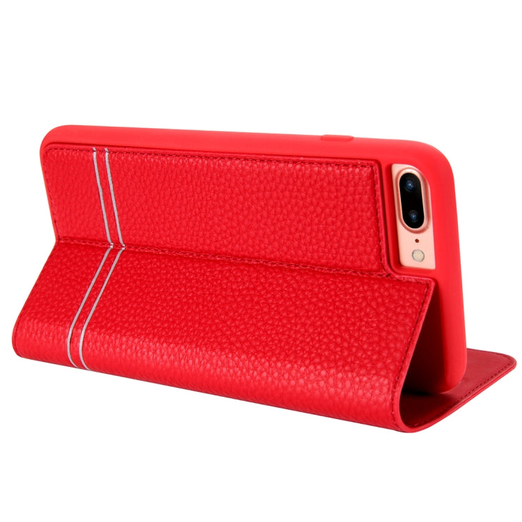 For iPhone 8 Plus & 7 Plus Litchi Texture Horizontal Flip Leather Case with Holder & Card Slots