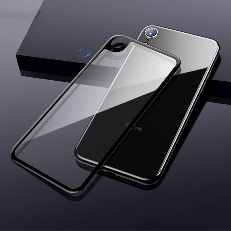 For iPhone XR TOTUDESIGN Rhino Family Tempered Glass Camera Lens + Back Protective Film Set (Black)