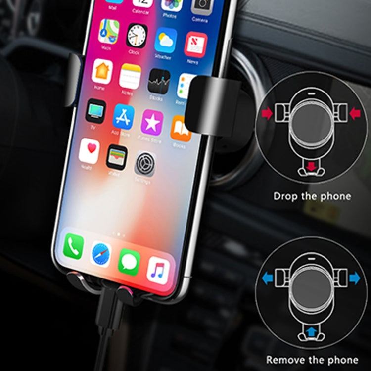 lenuo CL-27 Universal Car Air Vent Mount Clamp Phone Gravity Holder, For iPhone, Galaxy, Sony, Lenovo, HTC, Huawei and other Smartphones(Grey)