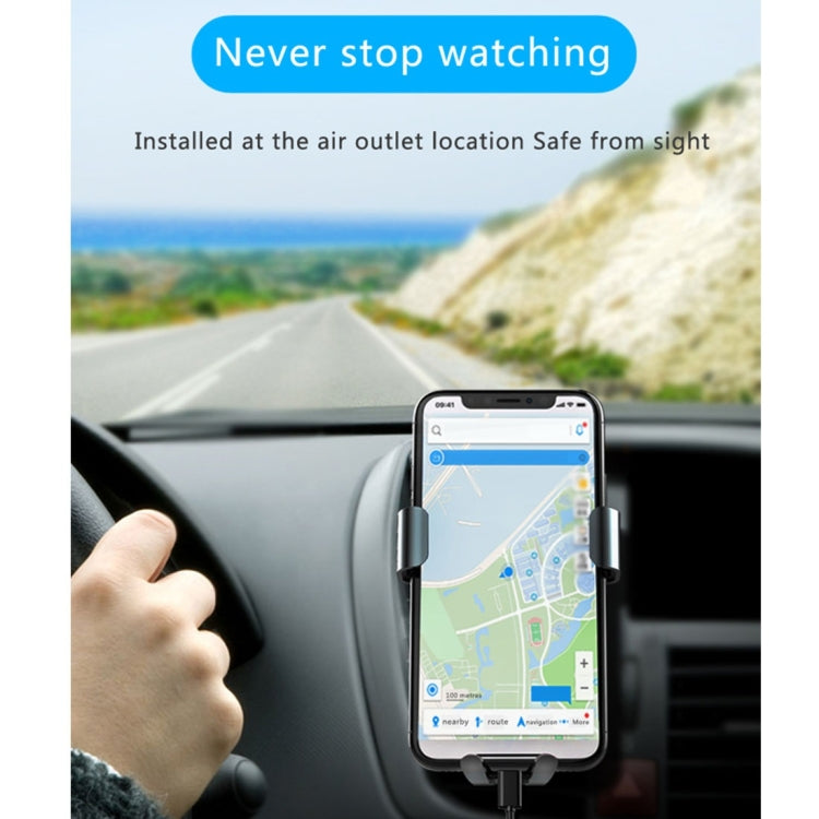 lenuo CL-27 Universal Car Air Vent Mount Clamp Phone Gravity Holder, For iPhone, Galaxy, Sony, Lenovo, HTC, Huawei and other Smartphones(Grey)