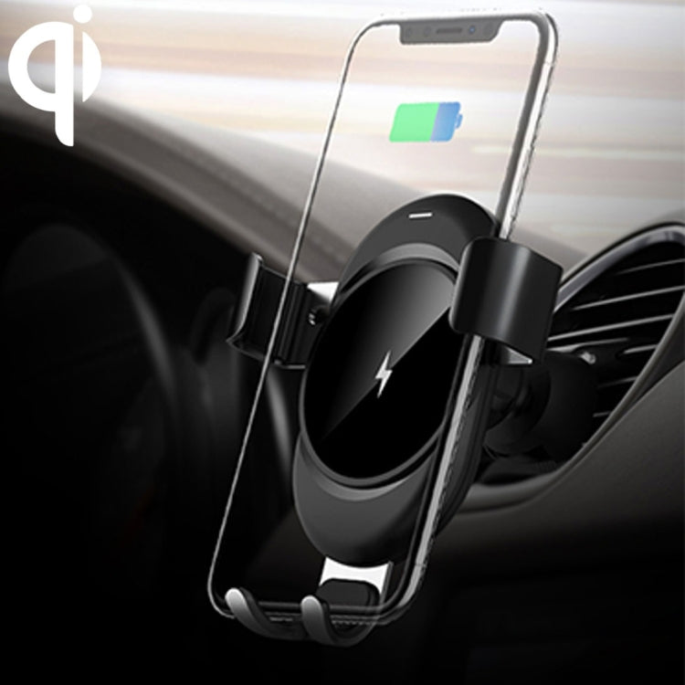 lenuo CL-28 Clamping Gravity Holder Car Air Vent Mount Qi Wireless Charger, For iPhone, Galaxy, Sony, Lenovo, HTC, Huawei, and other Smartphones(Black)