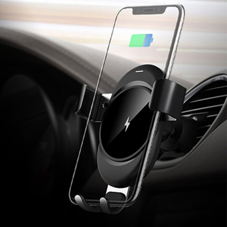 lenuo CL-28 Clamping Gravity Holder Car Air Vent Mount Qi Wireless Charger, For iPhone, Galaxy, Sony, Lenovo, HTC, Huawei, and other Smartphones(Black)