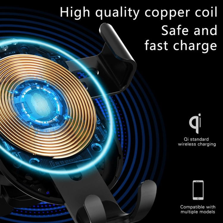 lenuo CL-28 Clamping Gravity Holder Car Air Vent Mount Qi Wireless Charger, For iPhone, Galaxy, Sony, Lenovo, HTC, Huawei, and other Smartphones(Black)