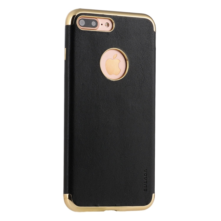 SULADA Plating Edge TPU + Leather Magnetic Protective Case for iPhone 8 Plus & 7 Plus