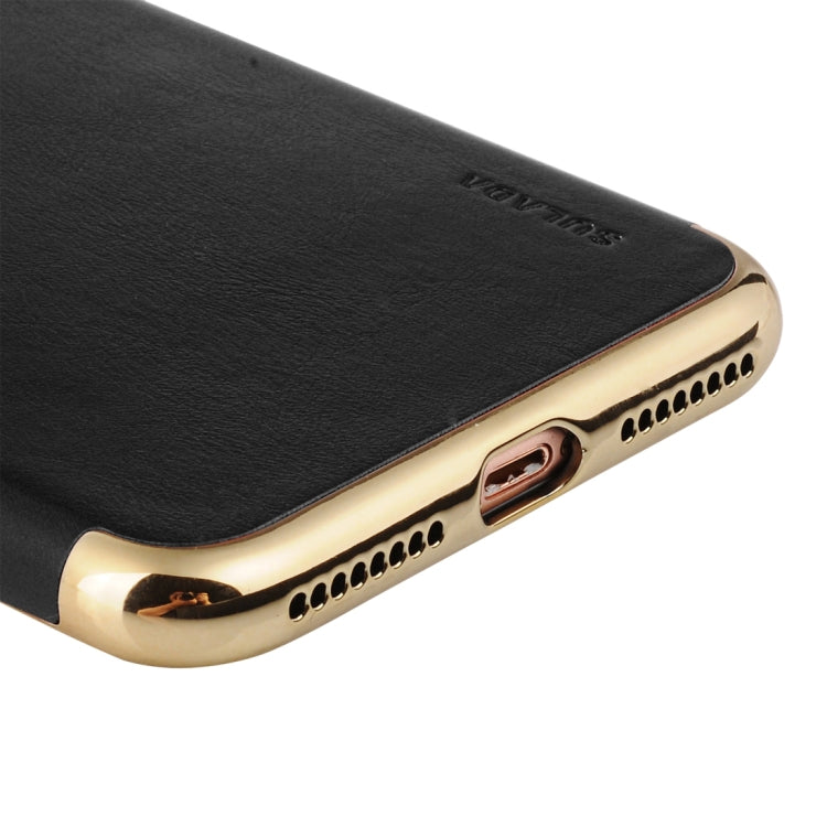 SULADA Plating Edge TPU + Leather Magnetic Protective Case for iPhone 8 Plus & 7 Plus