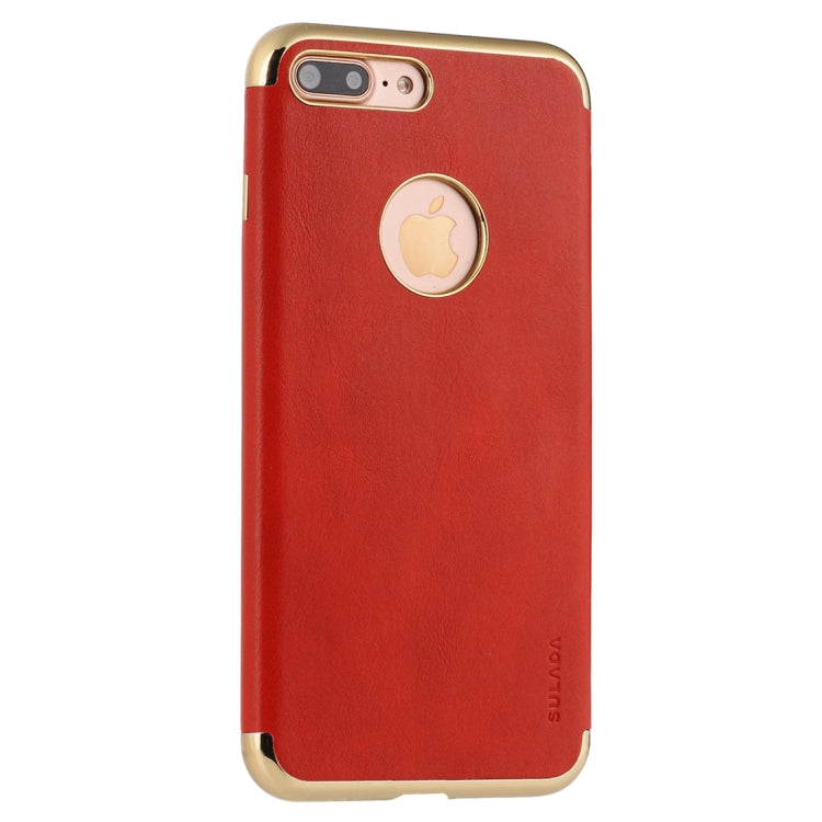 SULADA Plating Edge TPU + Leather Magnetic Protective Case for iPhone 8 Plus & 7 Plus