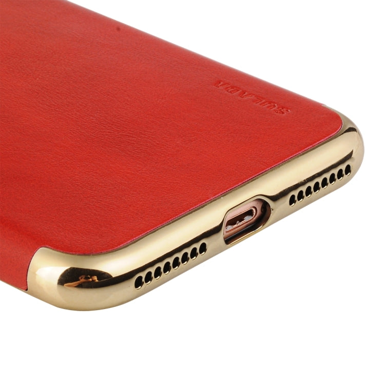 SULADA Plating Edge TPU + Leather Magnetic Protective Case for iPhone 8 Plus & 7 Plus