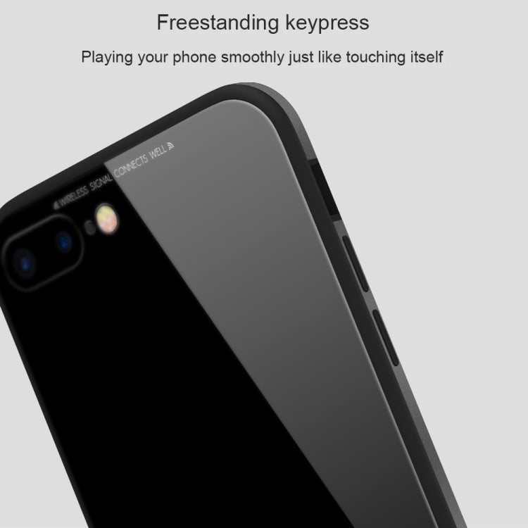 SULADA Metal Frame Toughened Glass Case for iPhone 8 Plus & 7 Plus