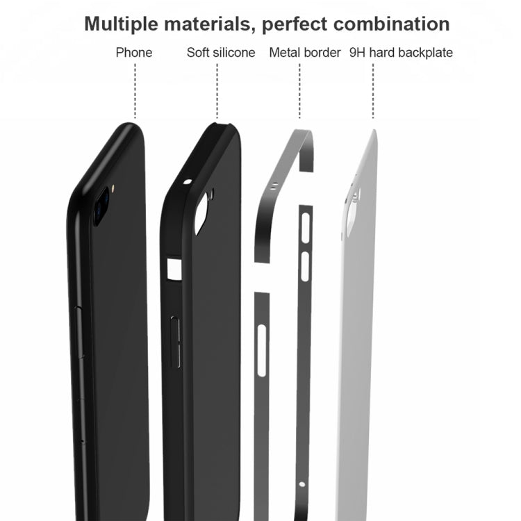 SULADA Metal Frame Toughened Glass Case for iPhone 8 Plus & 7 Plus