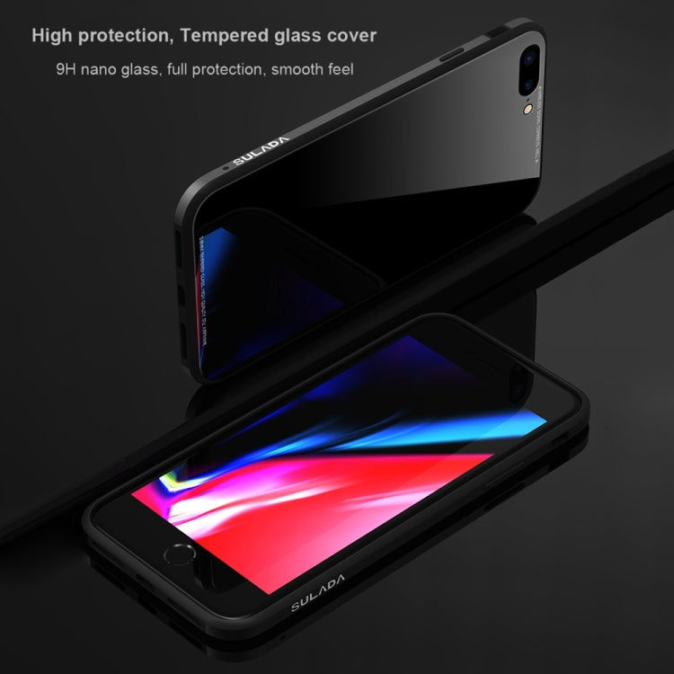 SULADA Metal Frame Toughened Glass Case for iPhone 8 Plus & 7 Plus