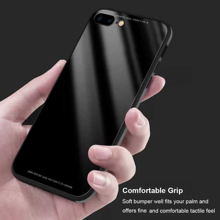 SULADA Metal Frame Toughened Glass Case for iPhone 8 Plus & 7 Plus